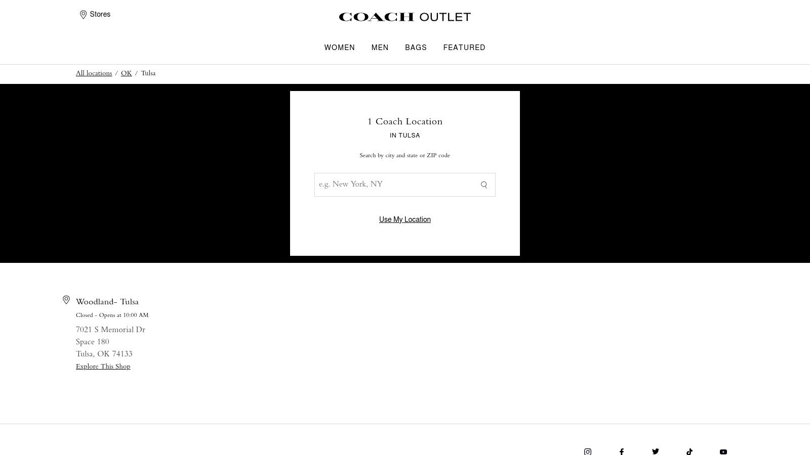 Coach Outlet (official outlet site + Tulsa store)