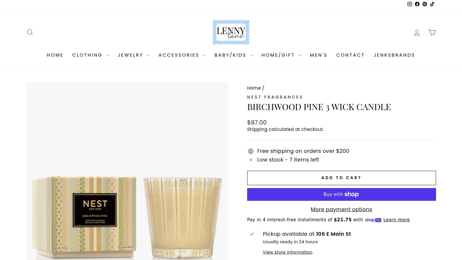 Birchwood Pine 3-Wick Candle