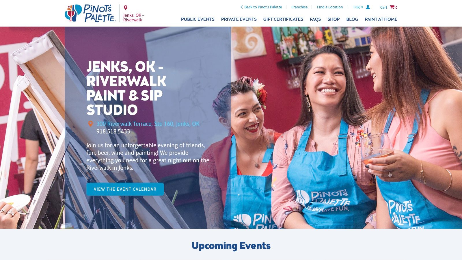 A group of friends painting together at Pinot’s Palette – Riverwalk