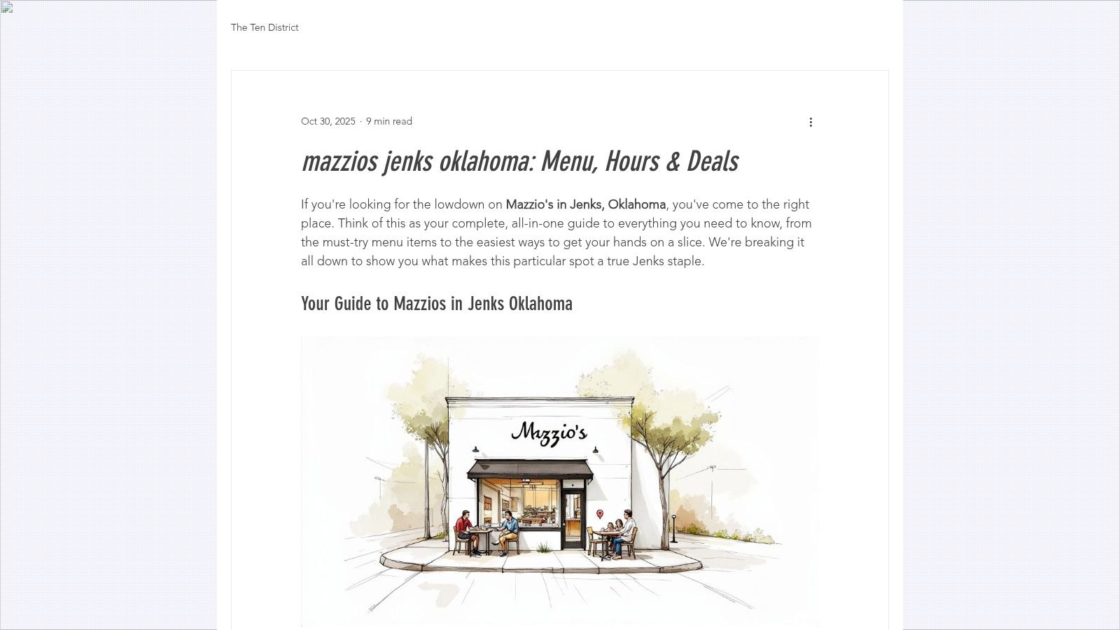 Mazzio's Italian Eatery in The Ten District