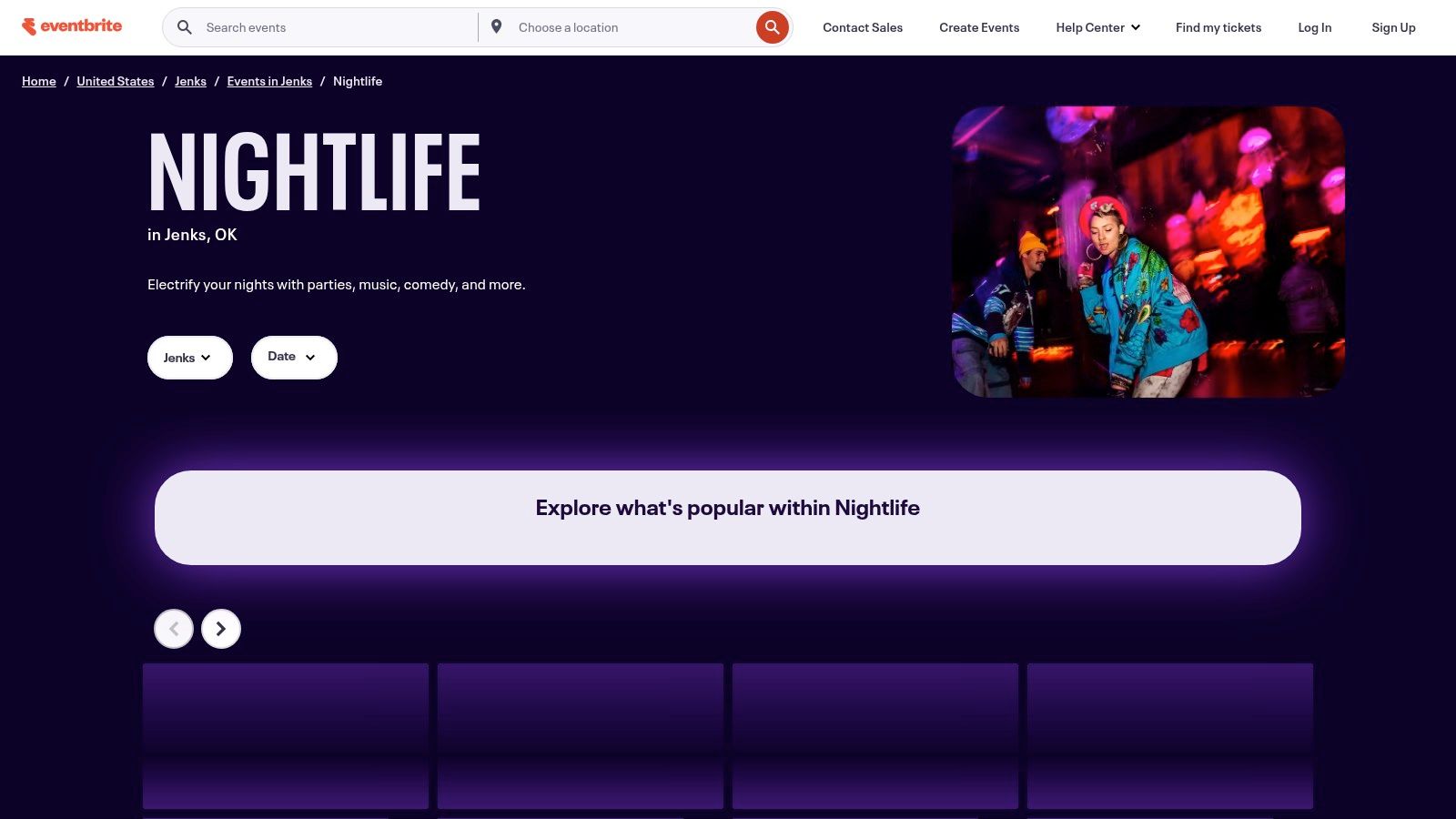 Eventbrite – Jenks Nightlife category