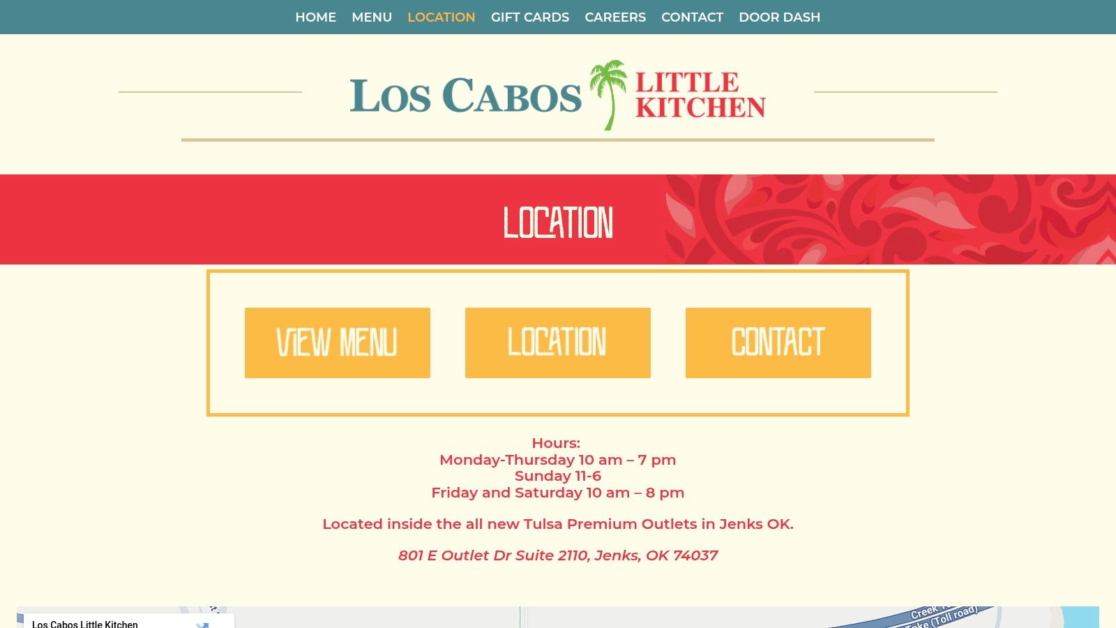 Los Cabos Little Kitchen — Official restaurant site (Tulsa Premium Outlets location)