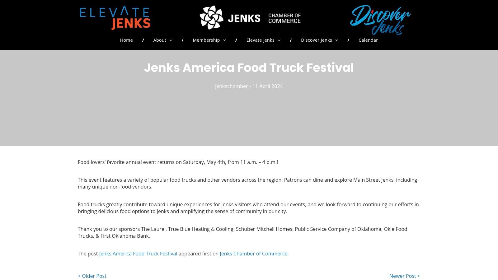 Jenks Chamber of Commerce – Jenks America Food Truck Festival