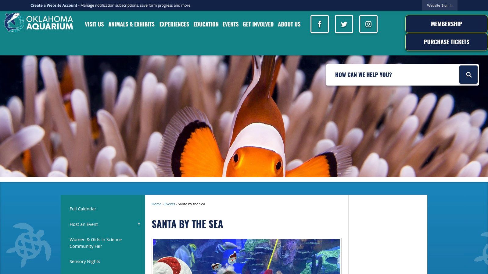 Oklahoma Aquarium (Jenks) – Santa by the Sea &amp; Ticketing
