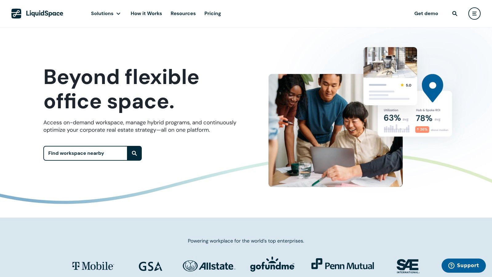 LiquidSpace office space search results