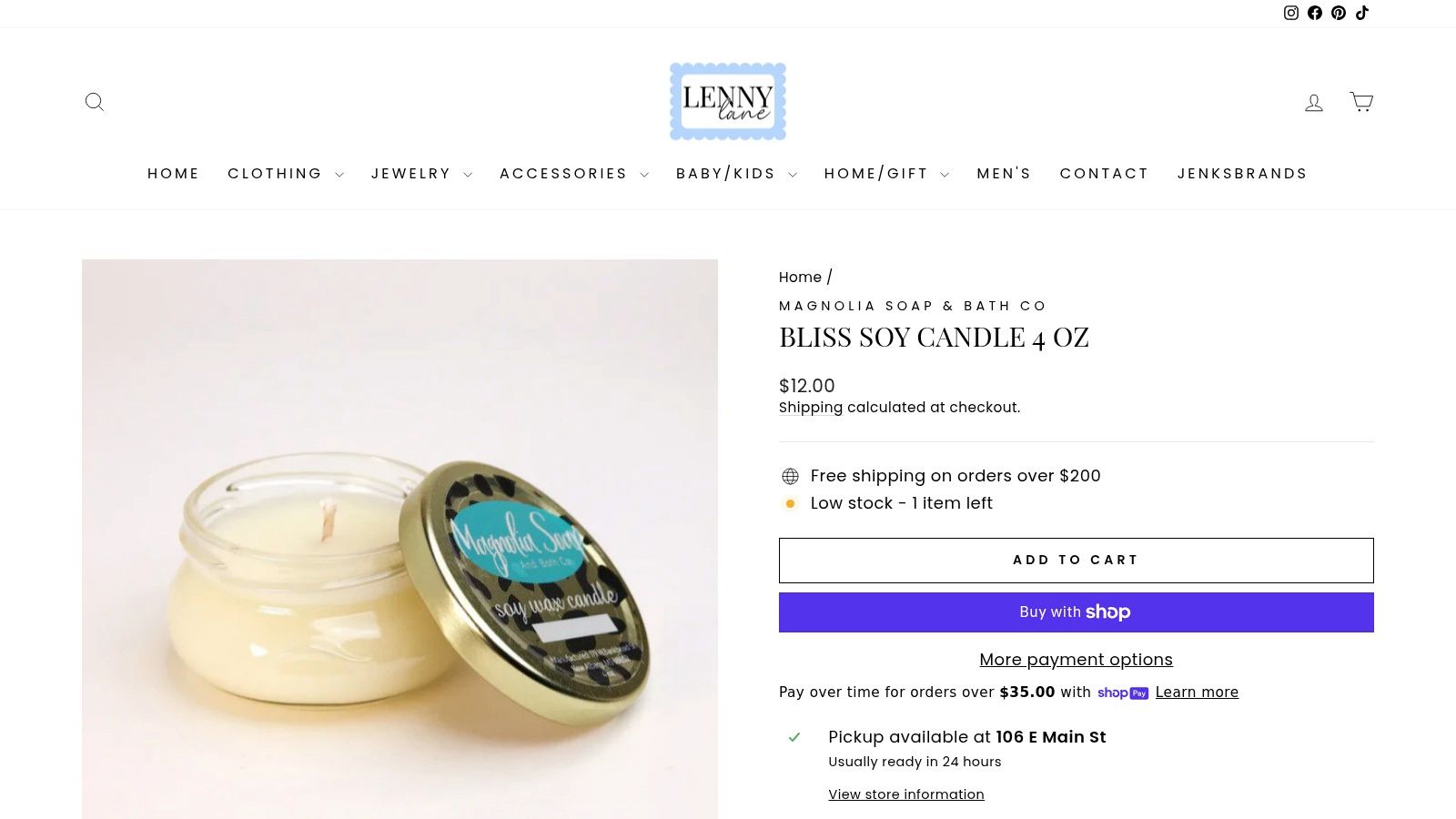 Bliss Soy Candle 4 oz