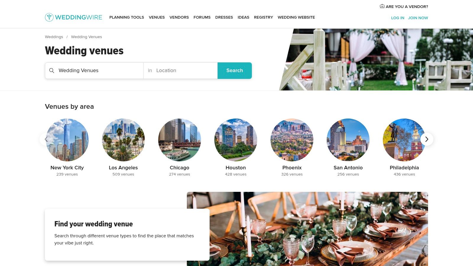 WeddingWire — Venue Directory + Cost Guide