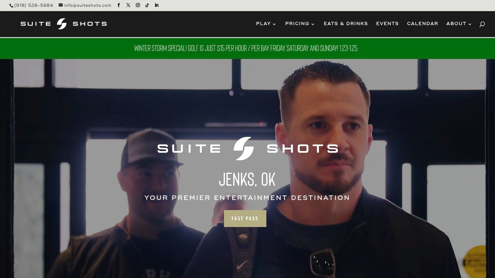 A view of the Suite Shots Jenks facility from their official website