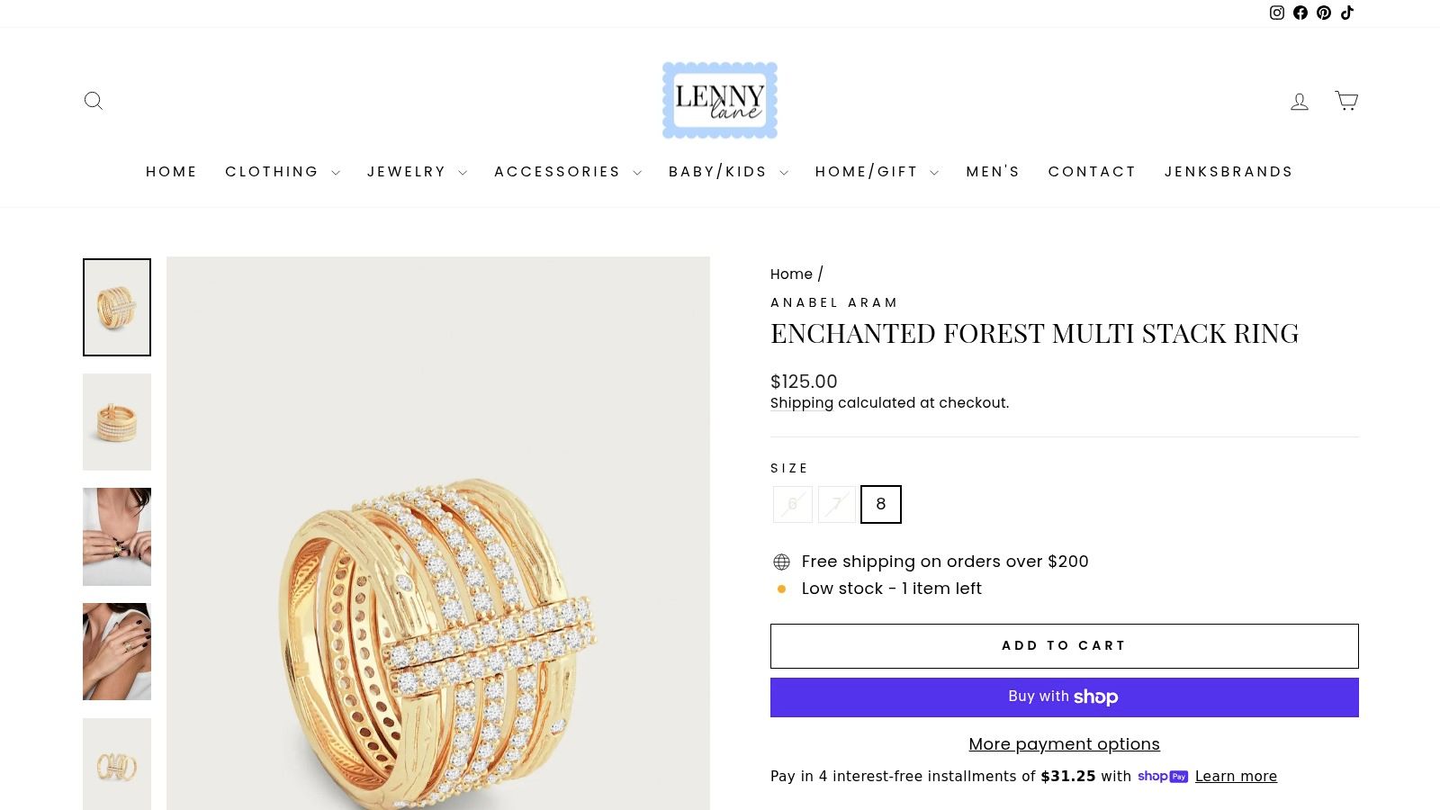 Enchanted Forest Multi Stack Ring
