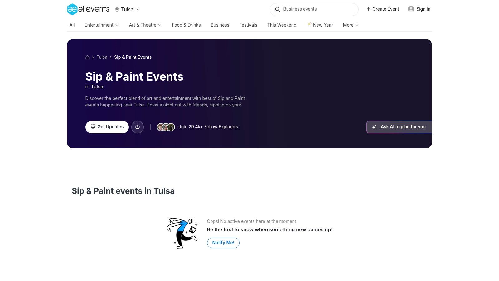 AllEvents.in – Tulsa “Sip and Paint” Guide