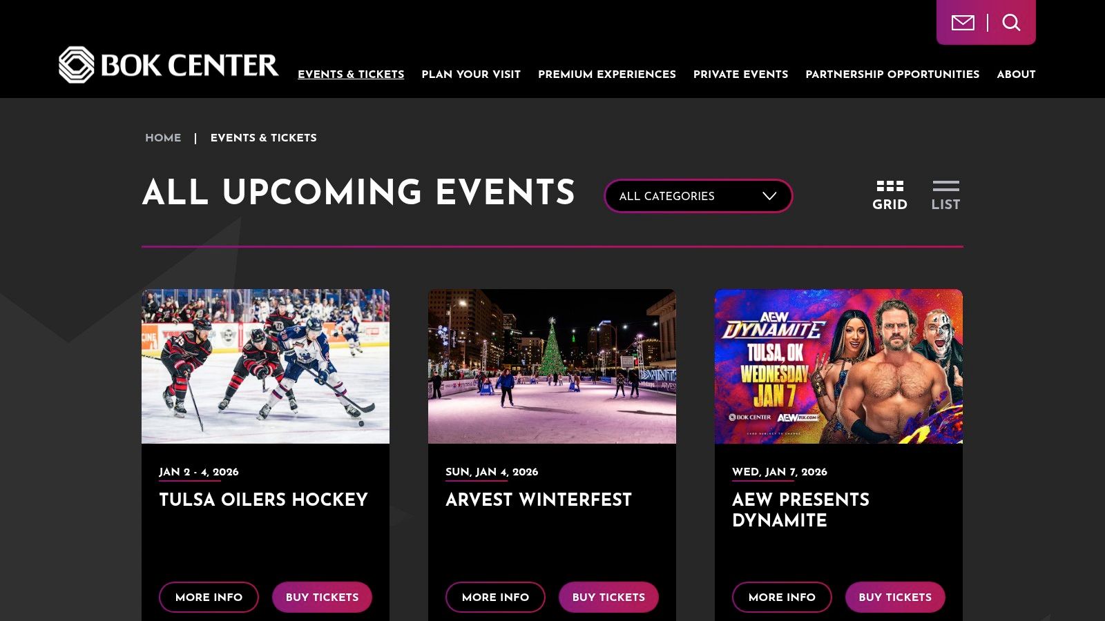 BOK Center — Arena concerts, sports, and touring events