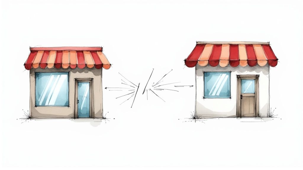 An Australian retail storefront with customers browsing, illustrating a modern business environment.