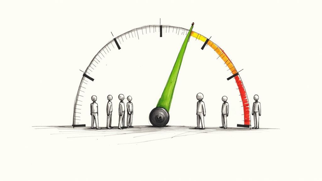 A group of professionals collaborating around a table with laptops and documents, illustrating strategic change management planning.