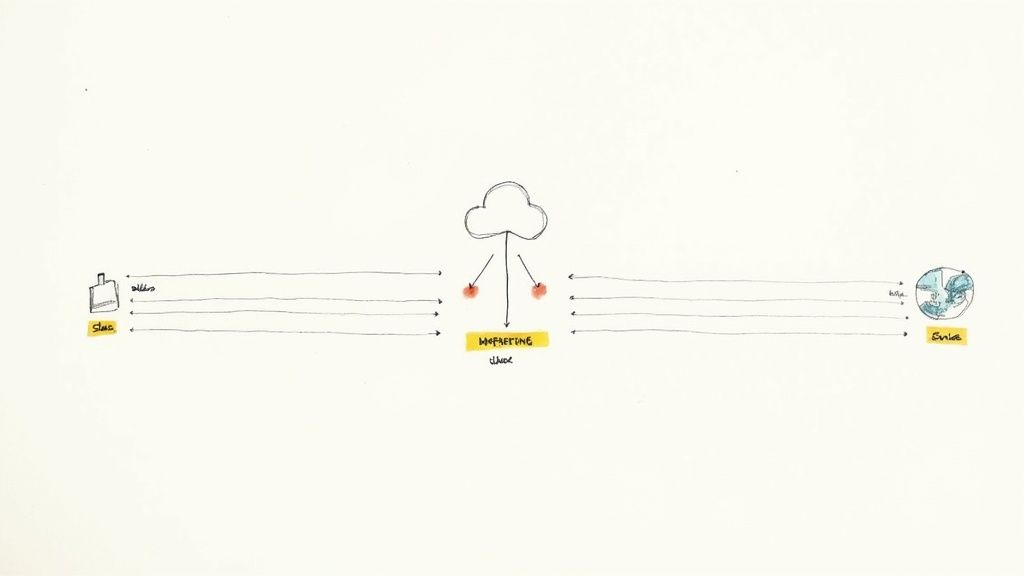 A team collaborating on a digital strategy roadmap.