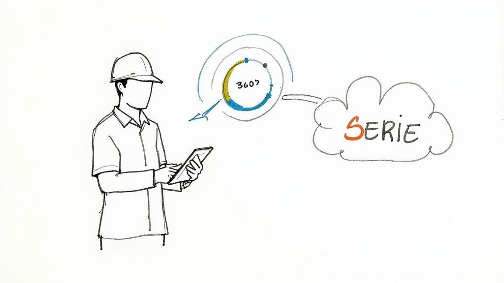 A service team collaborating with Salesforce on their devices.