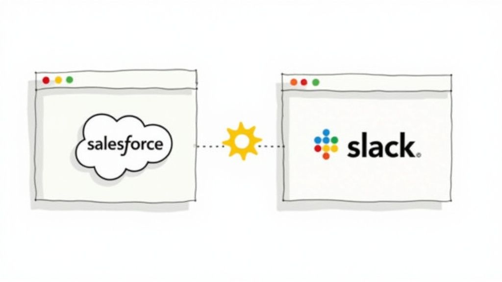 Screenshot from the Salesforce AppExchange showing the official Slack for Salesforce app listing.