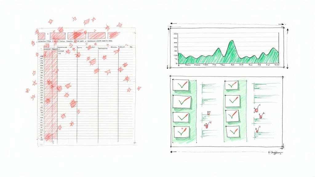 A modern manufacturing facility with robotic arms and advanced machinery, representing an efficient and streamlined production line.