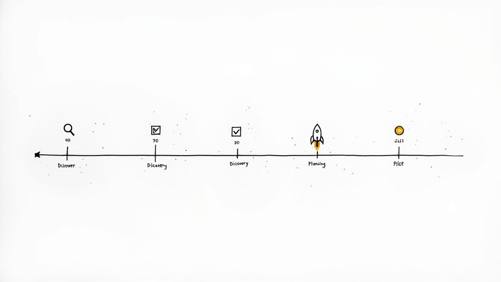 A professional woman marks milestones on a clear glass board, outlining a 90-day plan.