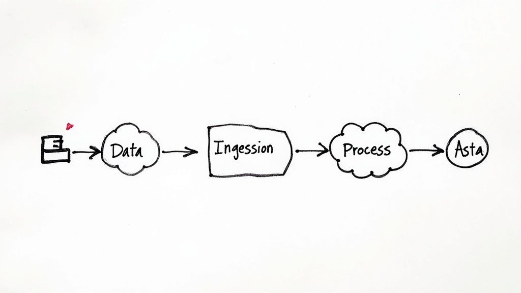 Person working on a laptop with charts and graphs about business growth