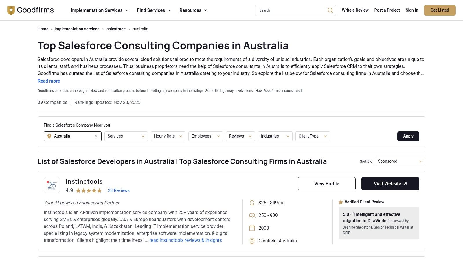 GoodFirms – Salesforce Consulting Companies in Australia