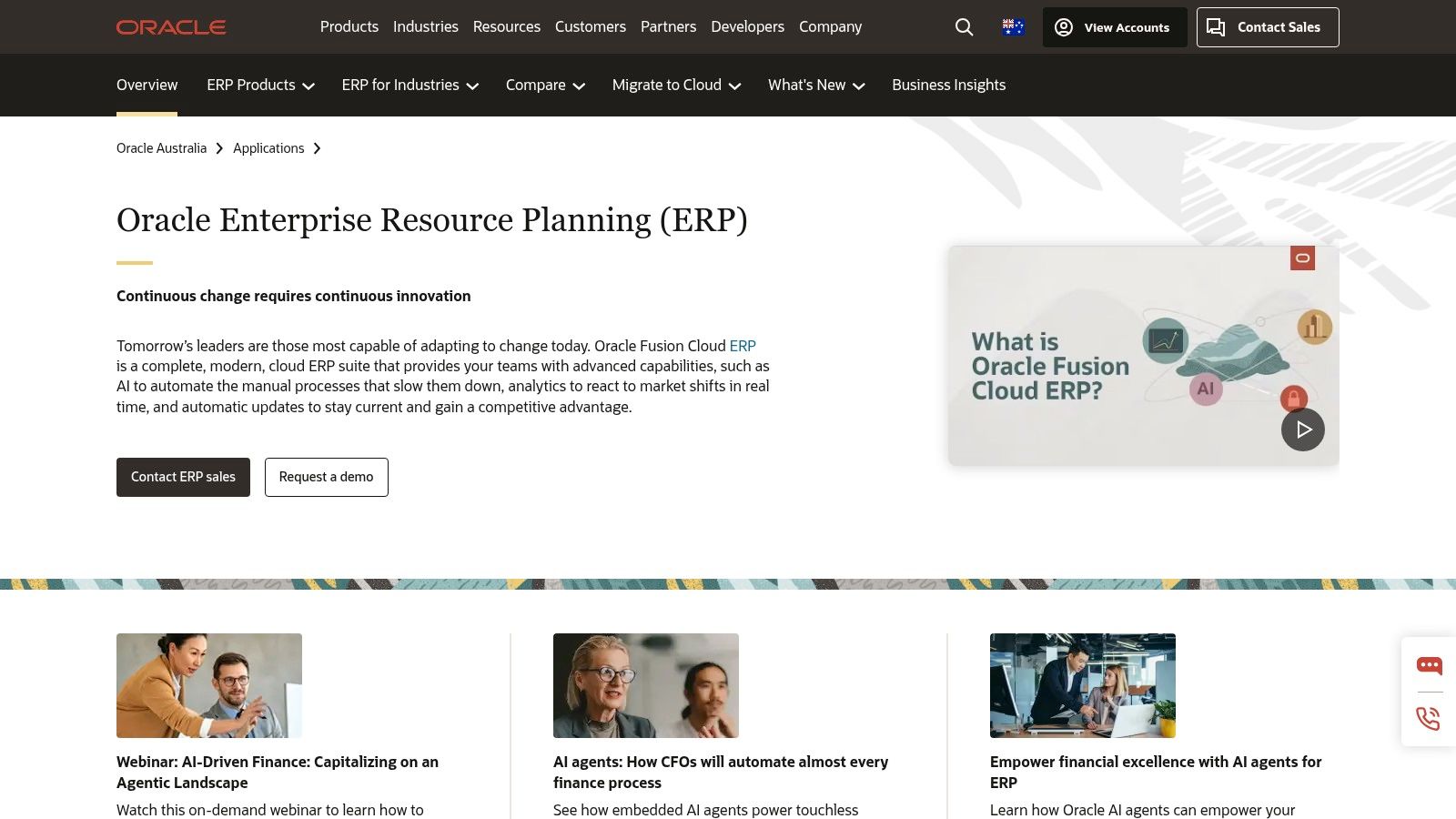 Oracle Fusion Cloud ERP (Australia)