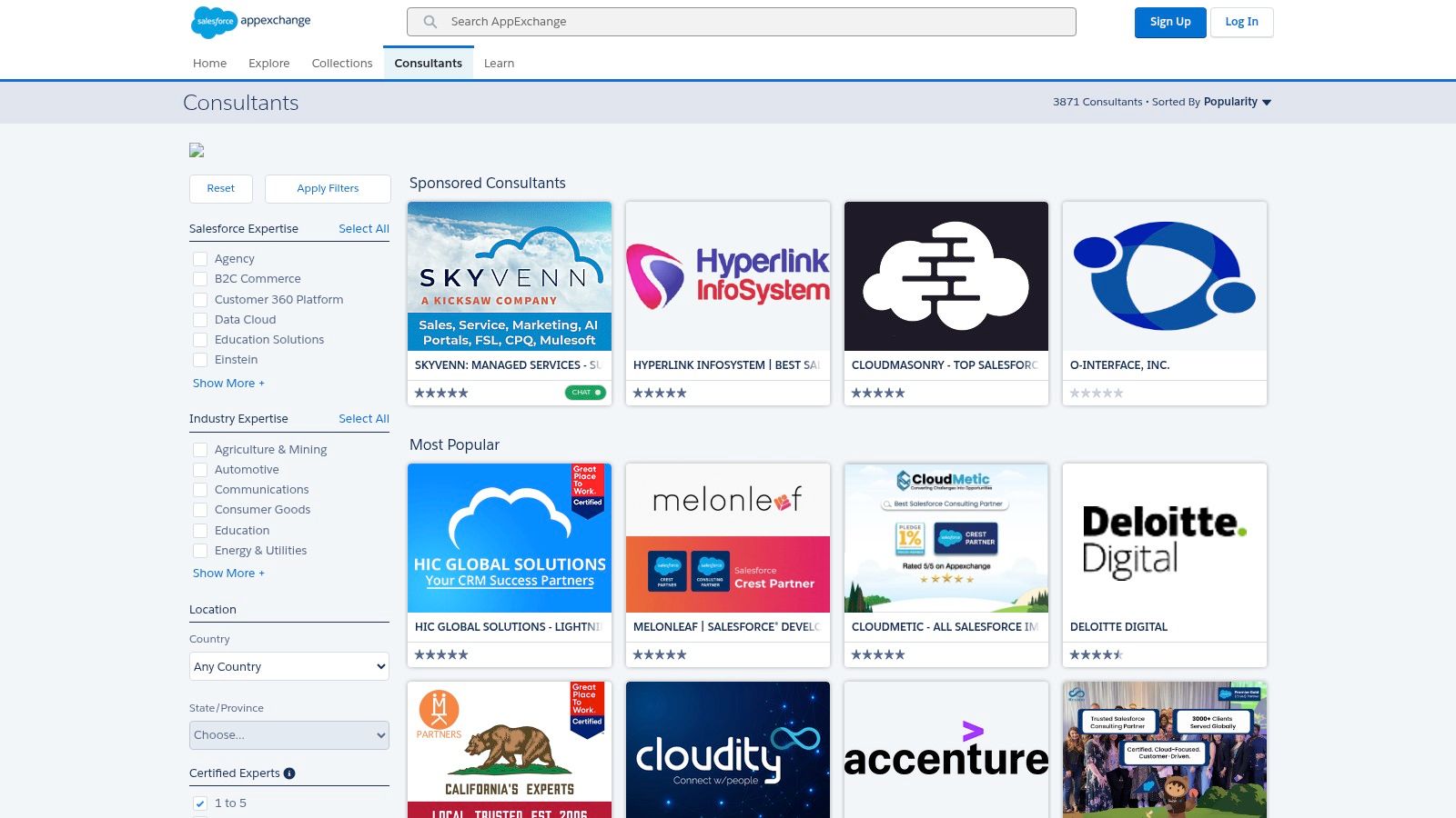 Salesforce AppExchange – Consultants Directory