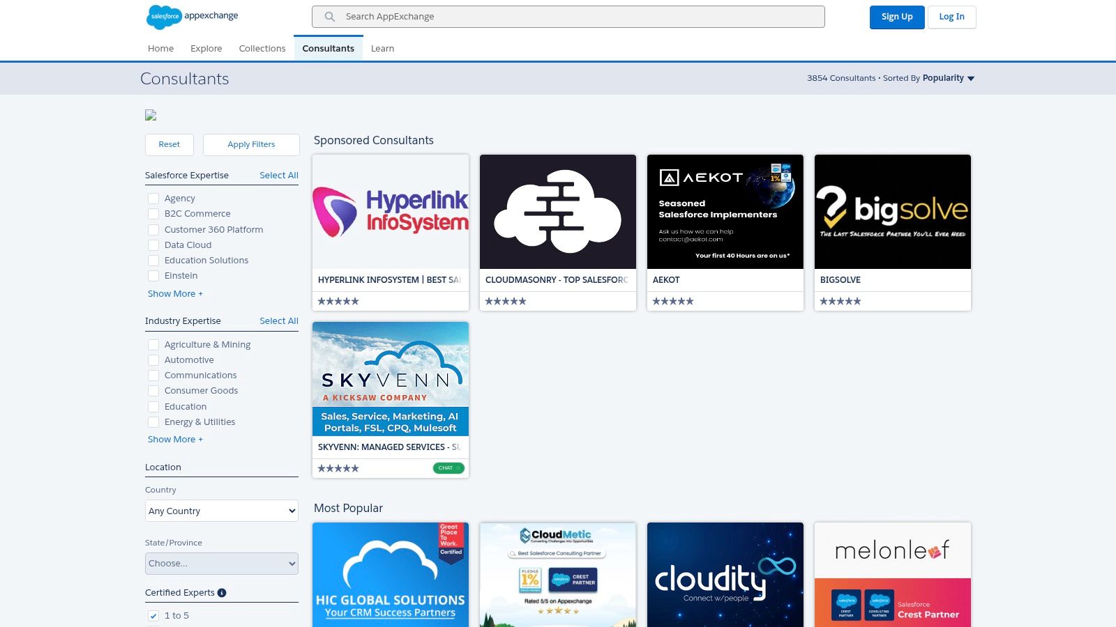 Salesforce AppExchange – Consulting Partners Directory