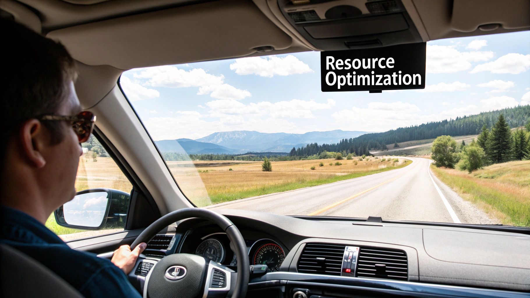 A person managing multiple tasks on a digital interface, symbolizing resource optimization