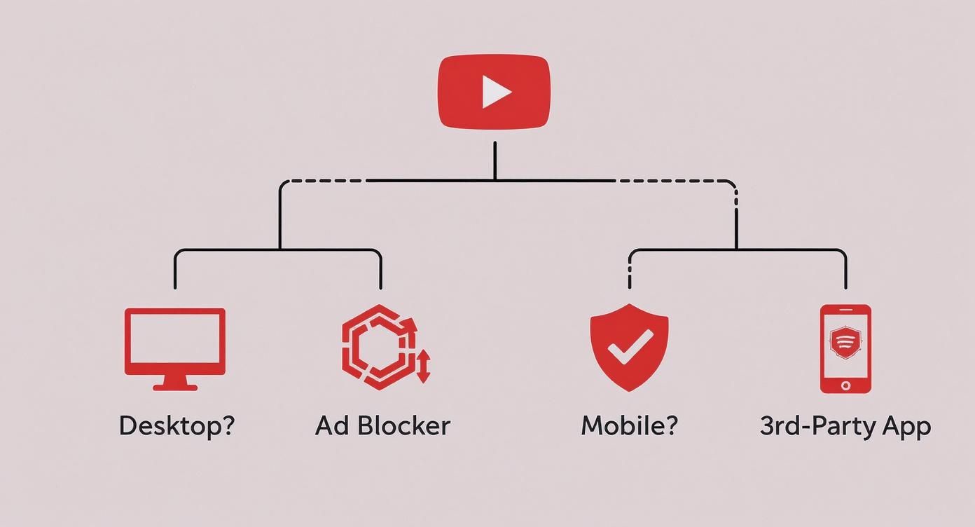 Infographic about how can i remove advertisements on youtube