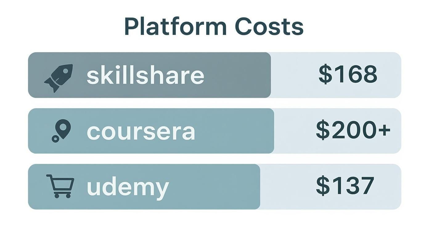 Infographic about how much does skillshare cost