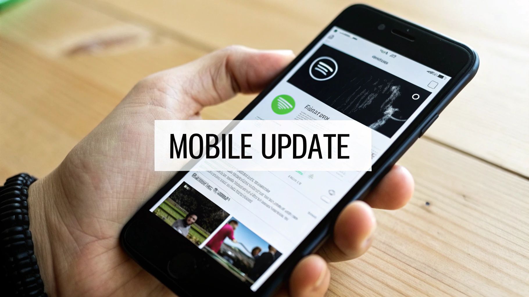 A smartphone displaying the Spotify website's account page, with a credit card held beside it.