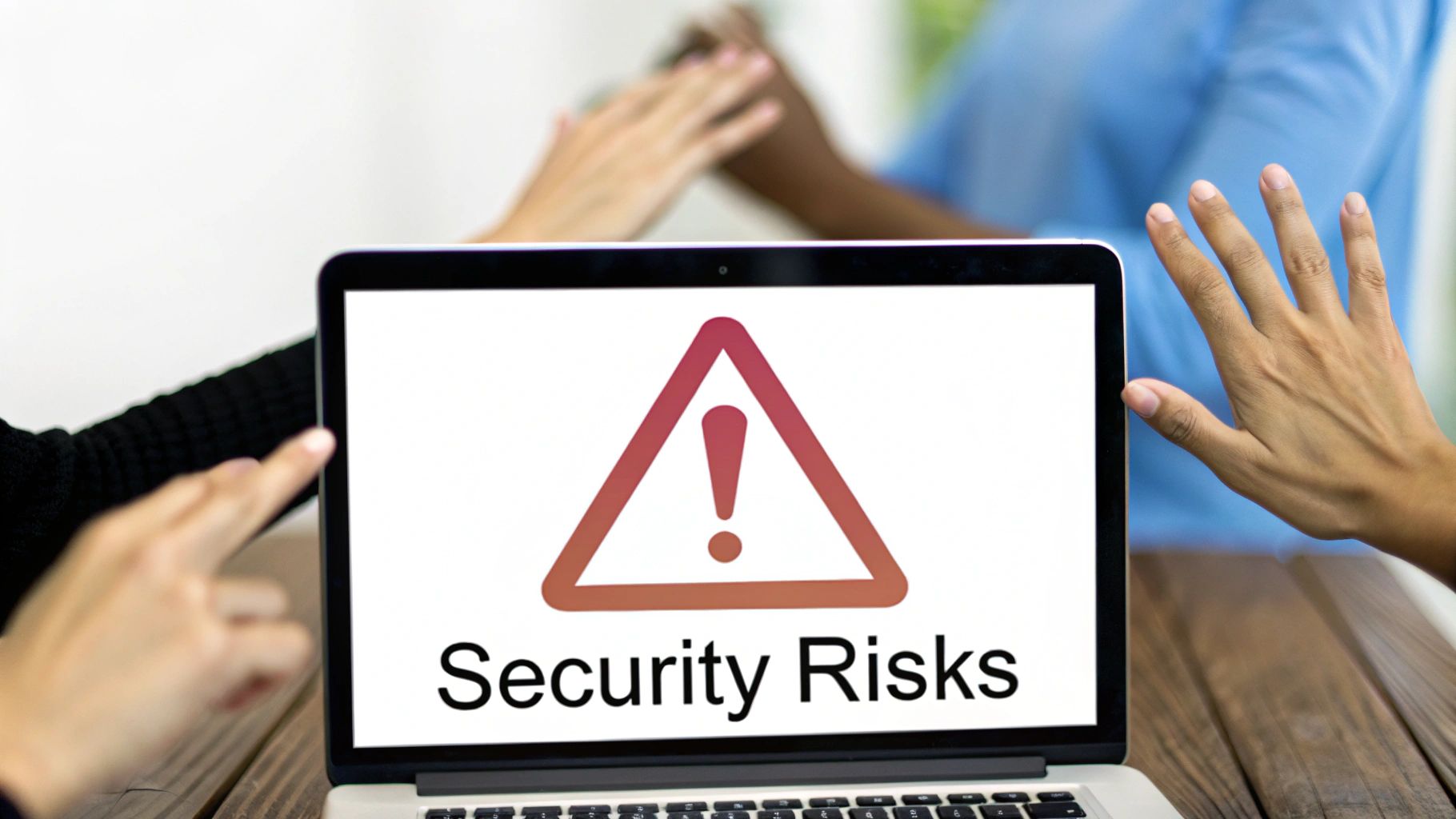 Warning sign about the risks of a shared account