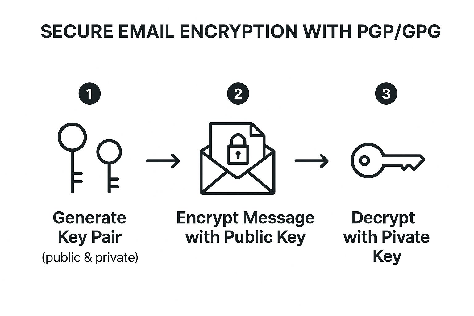 Infographic showing key data about Encrypted Email with PGP/GPG
