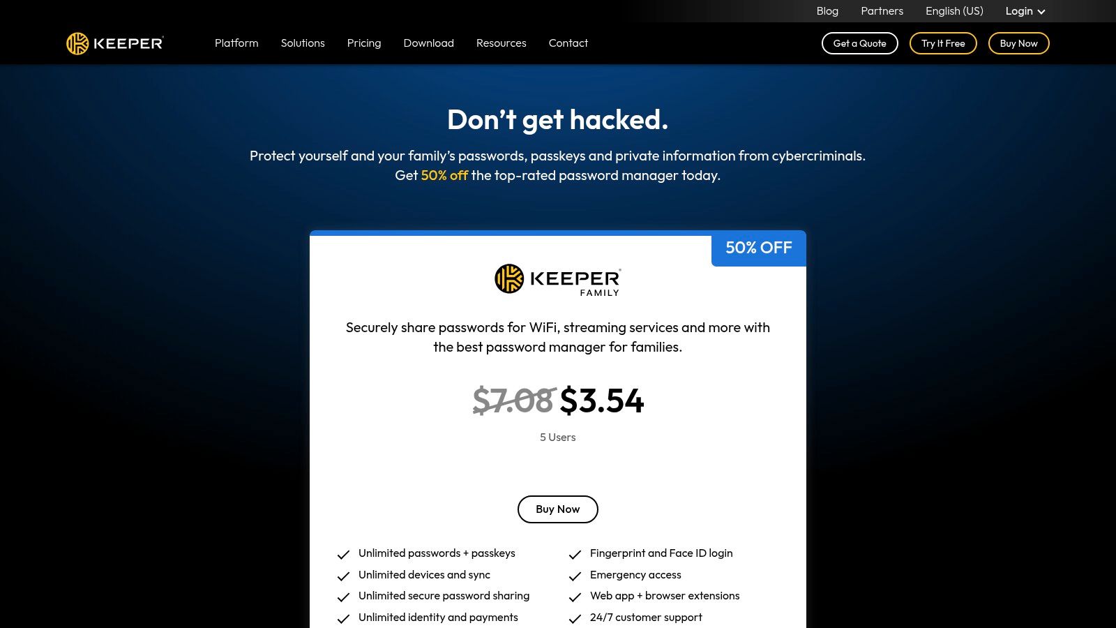 Keeper — Family Plan