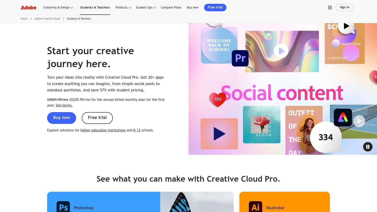 Adobe Creative Cloud for Students