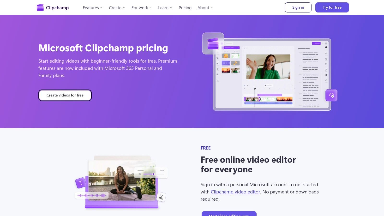 Microsoft Clipchamp (official)