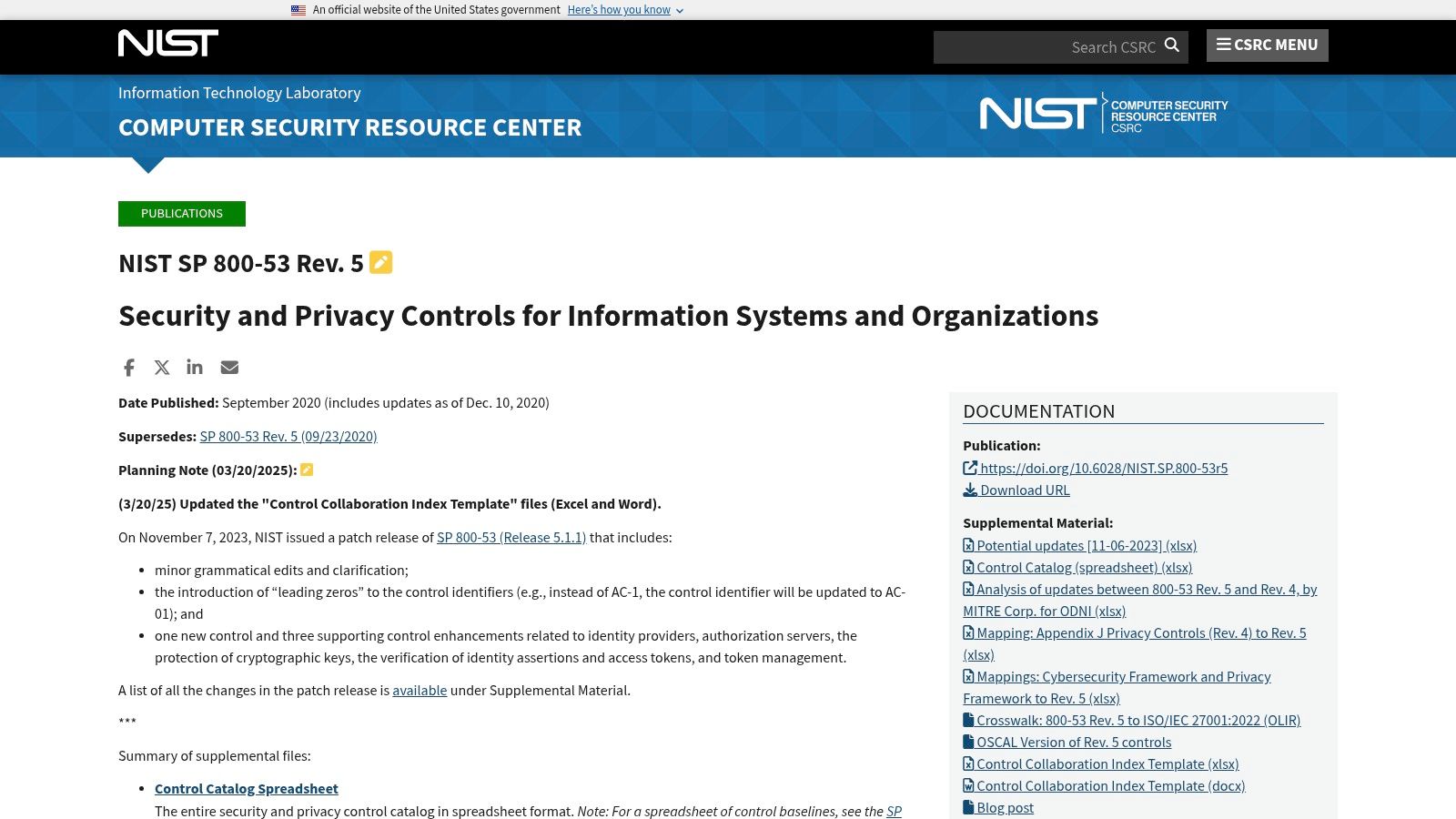 NIST Access Control Matrix Template