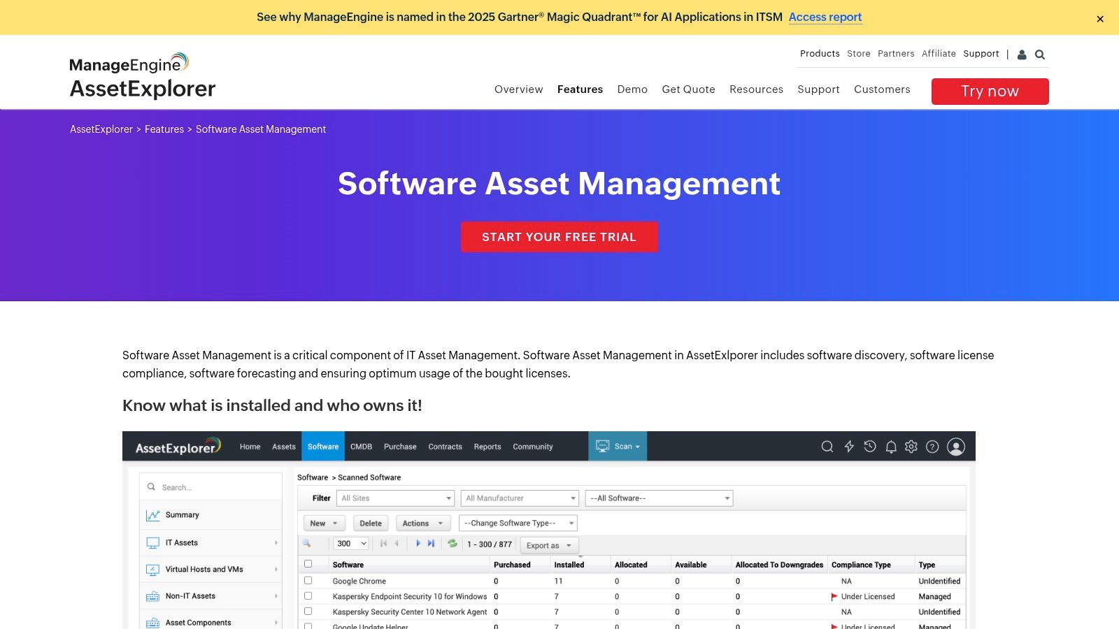 ManageEngine AssetExplorer (Zoho)