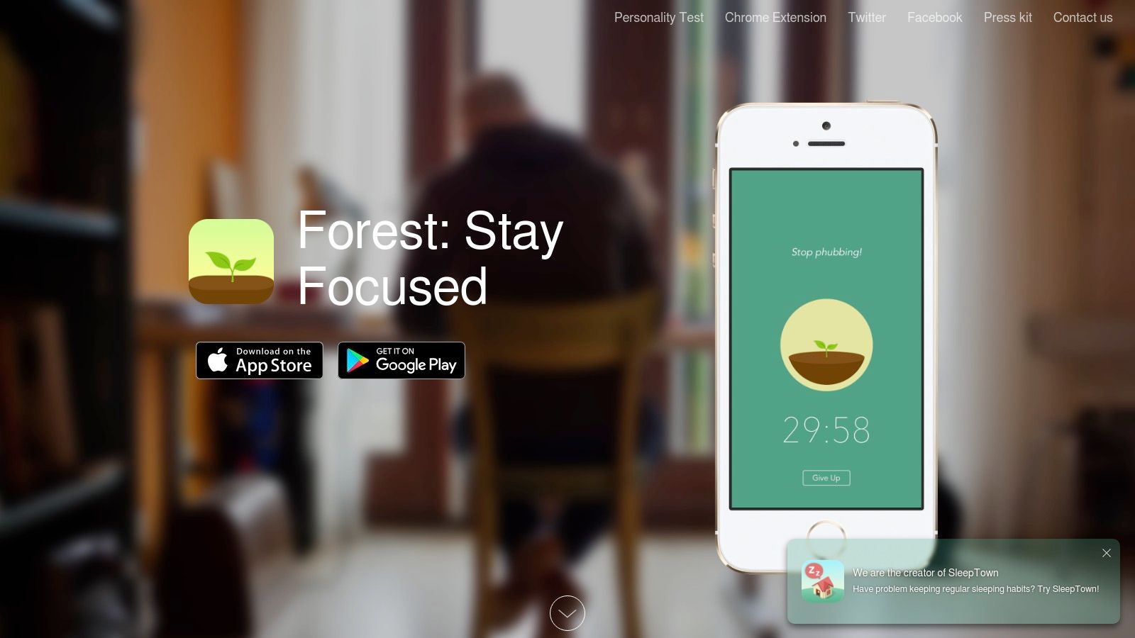 Forest (official site + app stores)