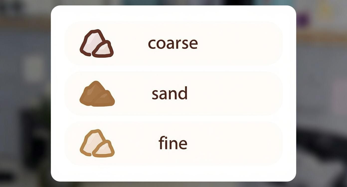Infographic about coffee grind size chart