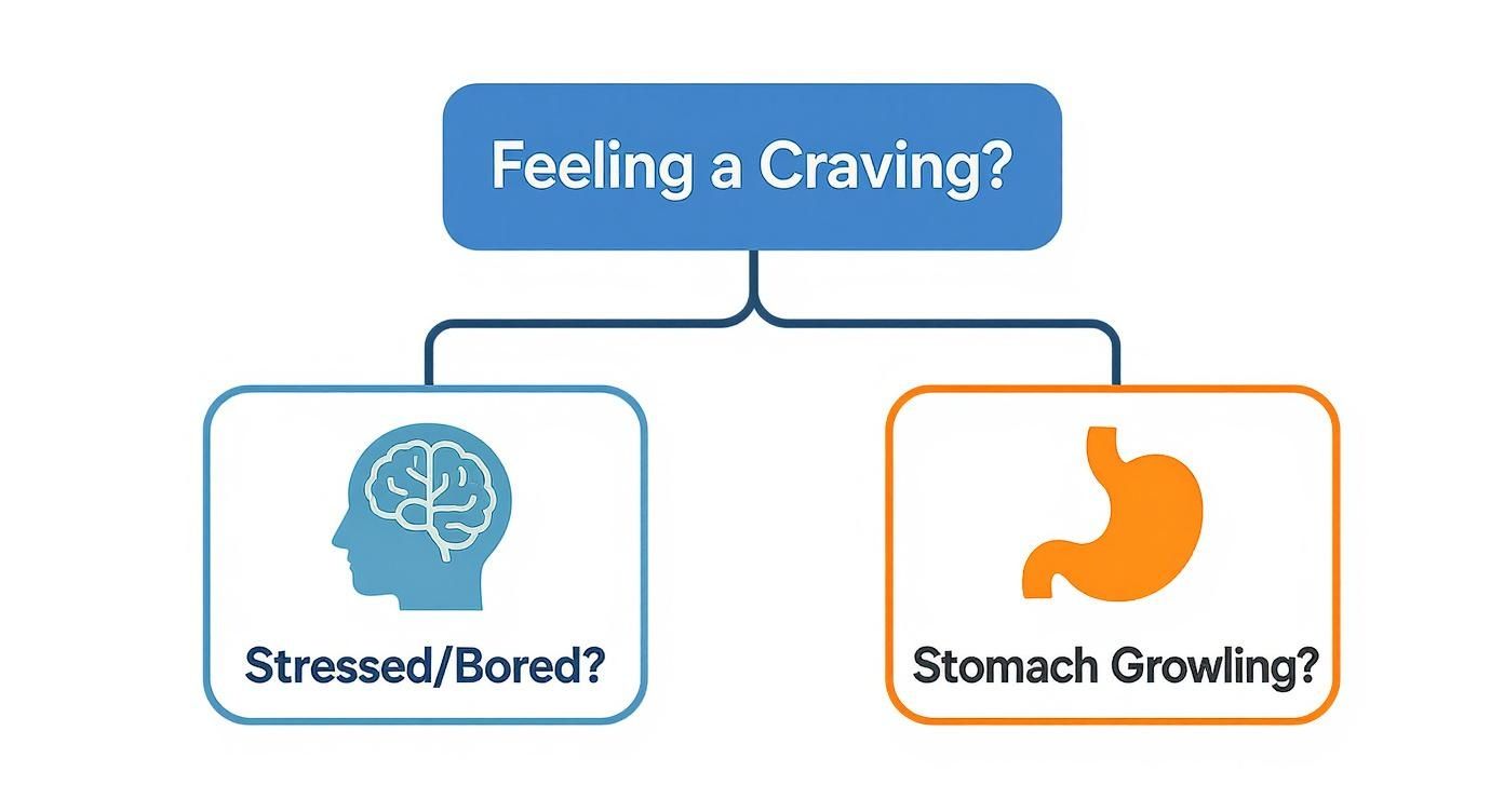 Infographic about how to stop food cravings