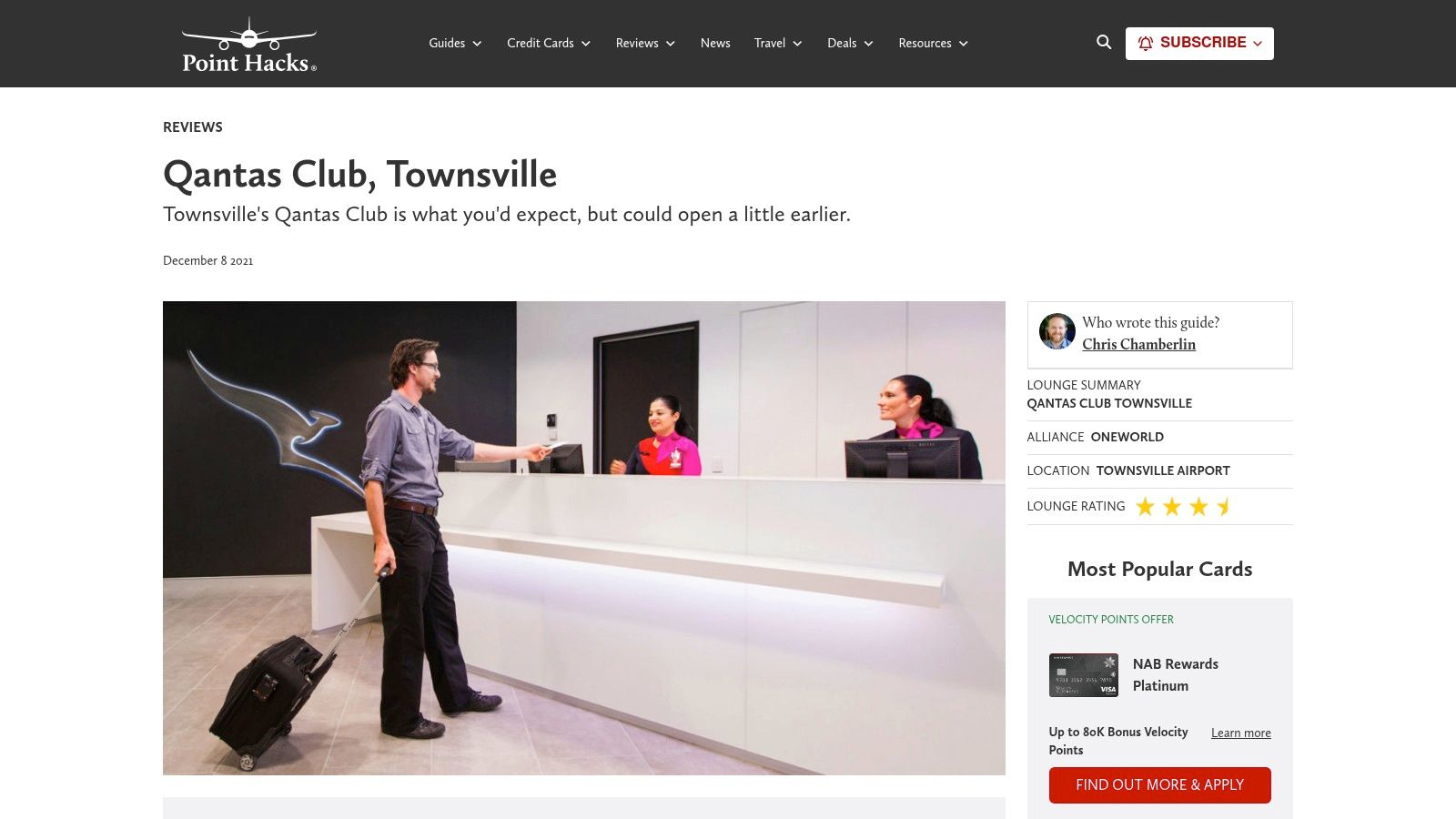 Point Hacks – Review of the Qantas Club, Townsville