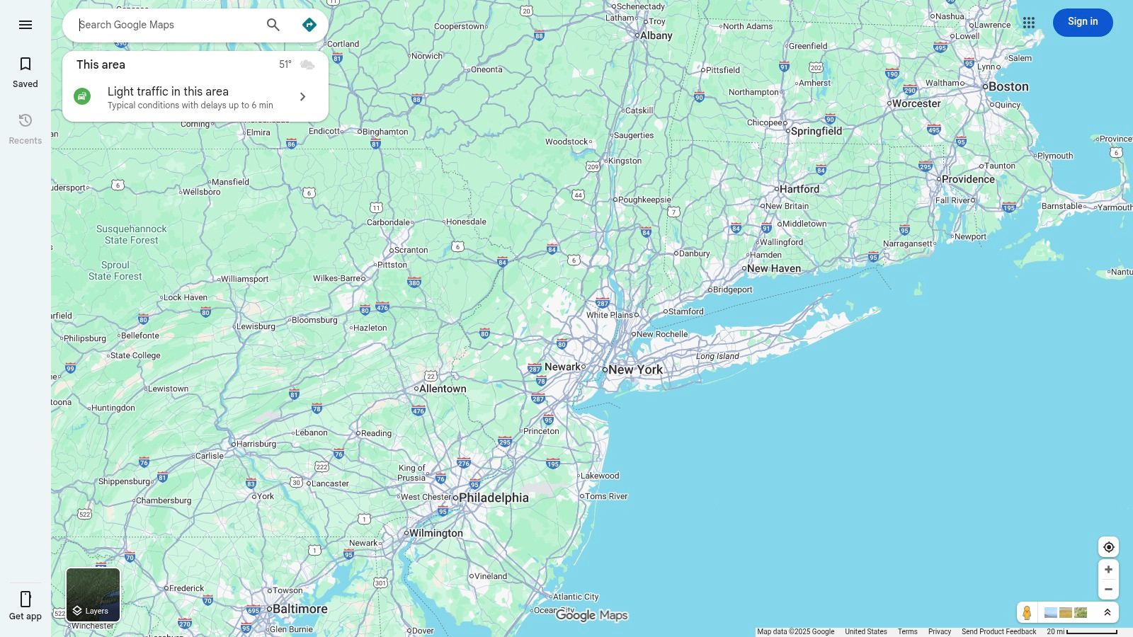 Screenshot of Google Maps showing a search for juice bars with locations pinned on a map