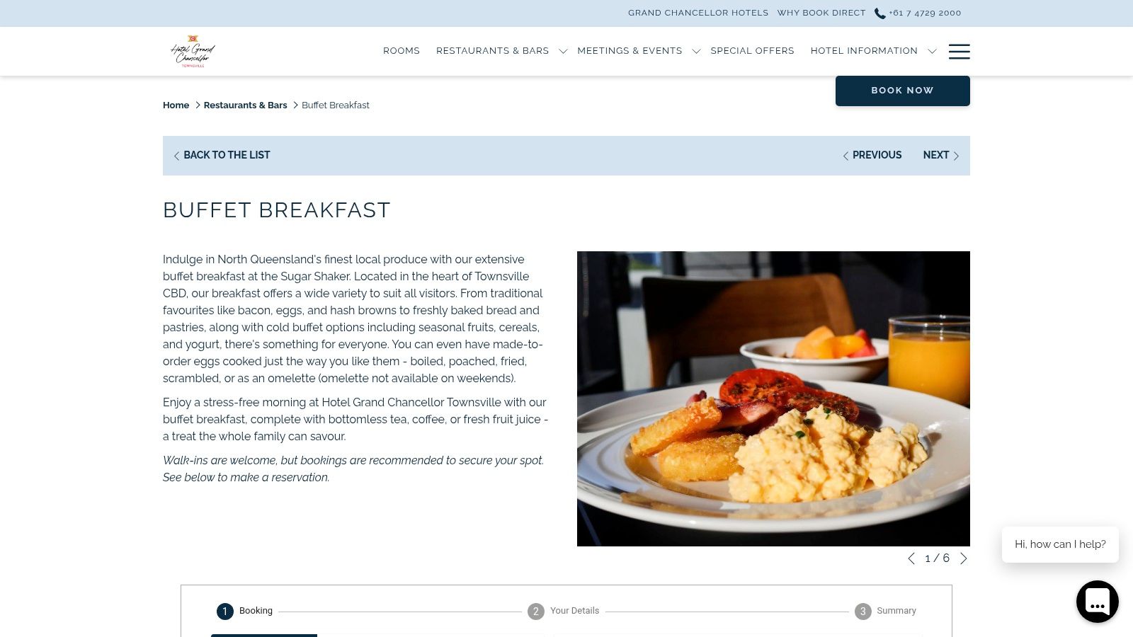 Hotel Grand Chancellor Townsville – Sugar Shaker Buffet Breakfast