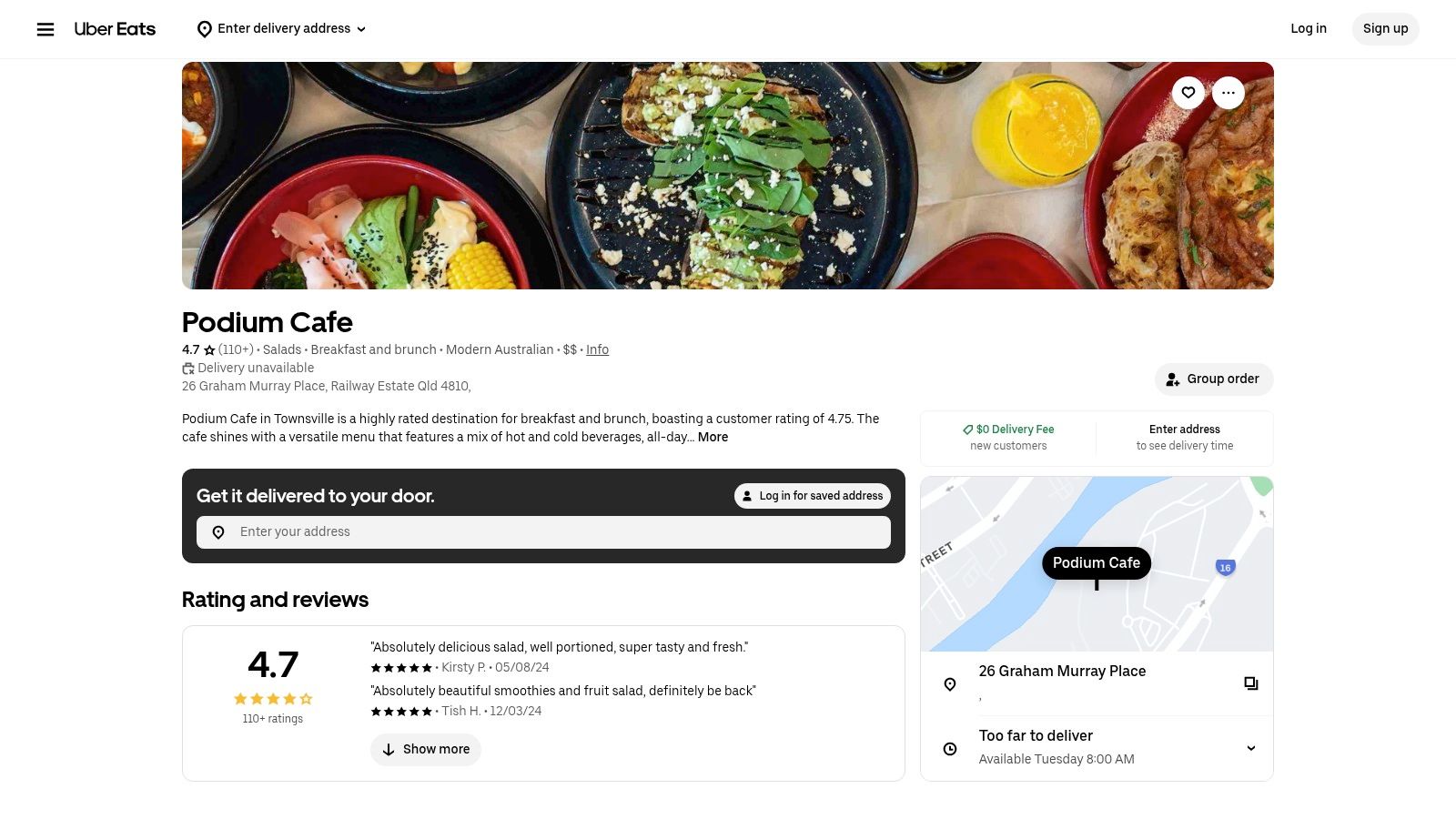 Podium Cafe (via Uber Eats)