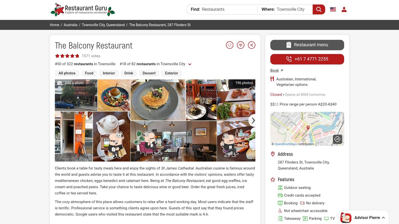 Restaurant Guru — menu snapshots, price range, hours