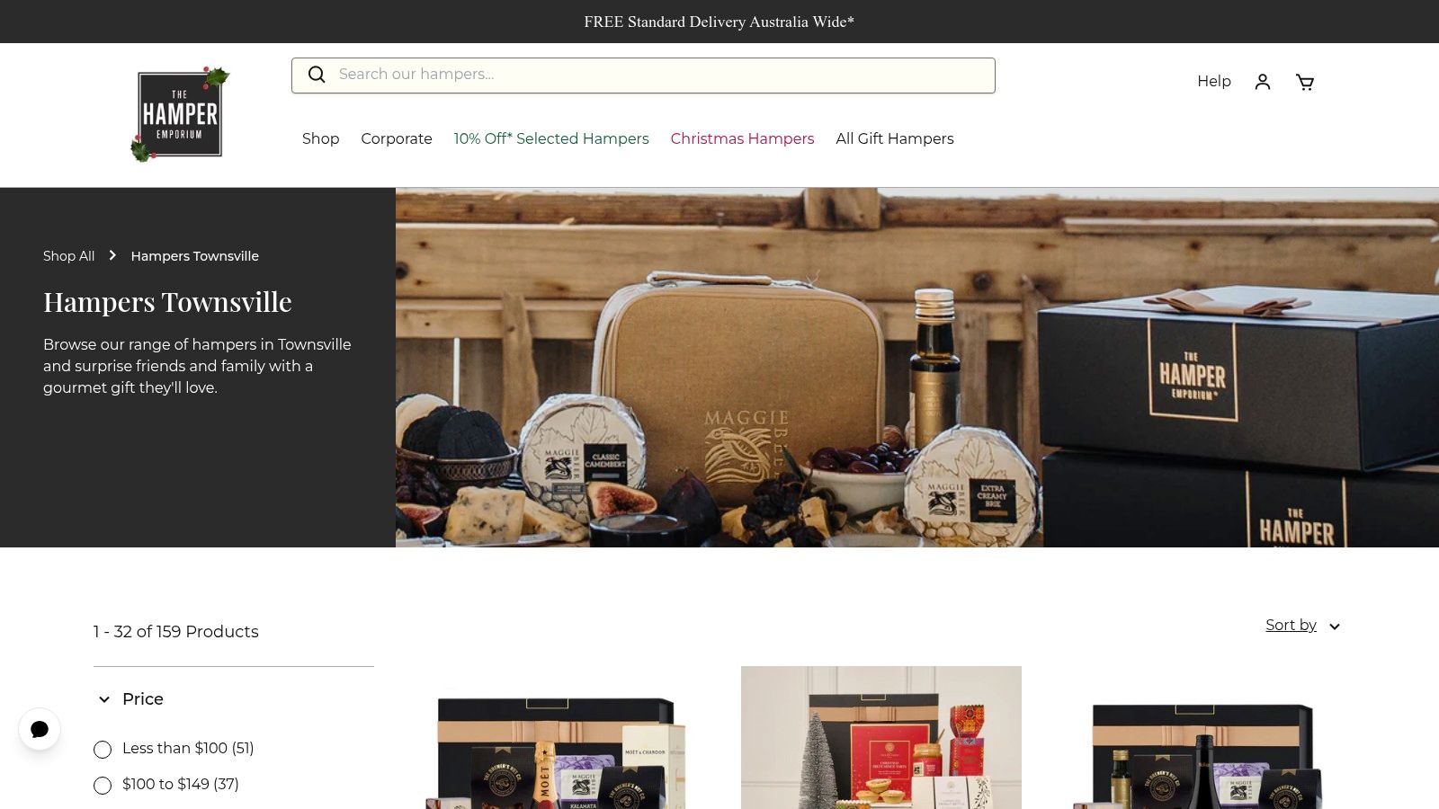 A gourmet food and wine hamper from The Hamper Emporium, available for delivery to Townsville for Mother's Day.