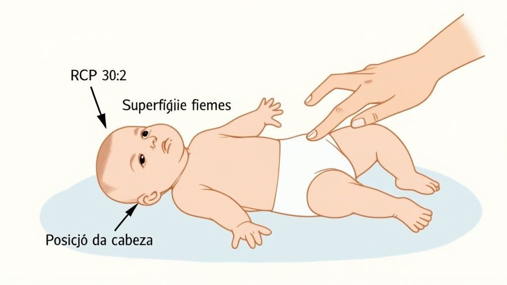 Bebê posicionado para RCP