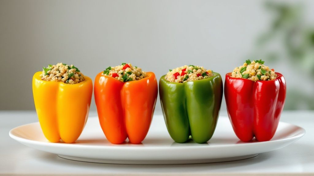 Stuffed Bell Pepper Quinoa Bowls