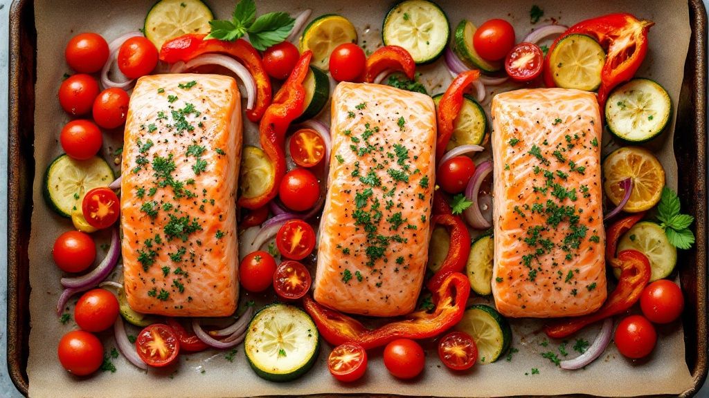 Sheet Pan Mediterranean Salmon with Vegetables